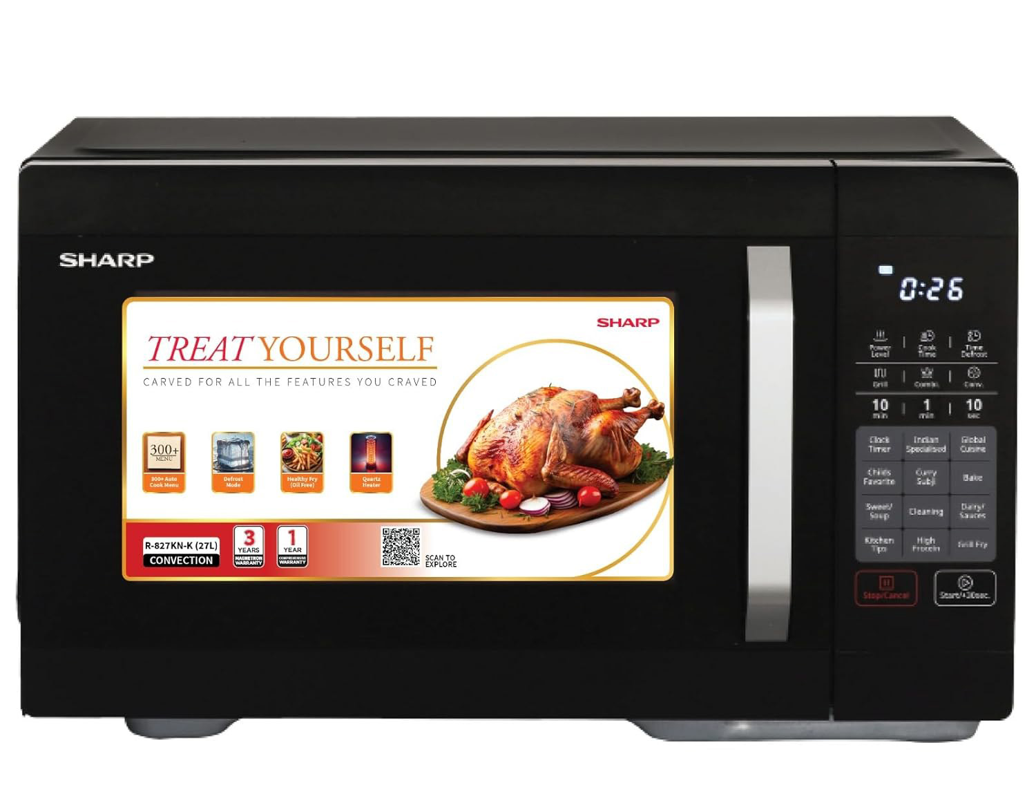 SHARP MW R-827KN-K, 27LTR (CONVECTION)