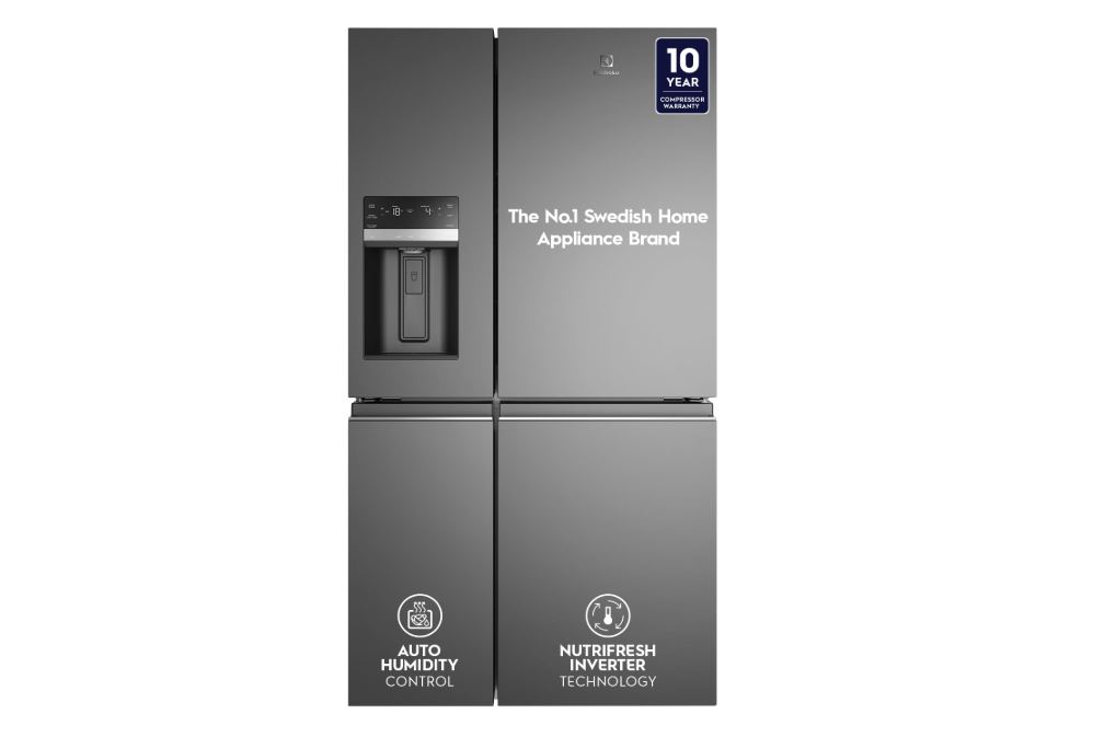 ELECTROLUX 609 LTR FROST FREE INVERTER FRENCH DOOR REFRIGERATOR,  GLOSSY DARK GREY STAINLESS STEEL, 