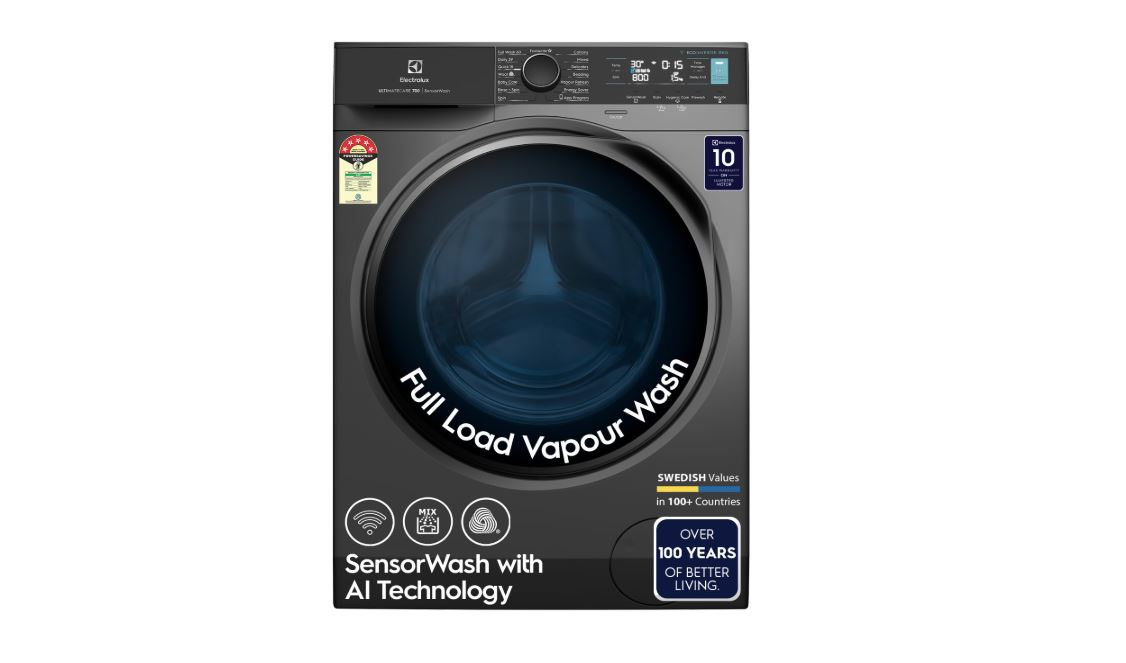 ELECTROLUX EWF1142R7SB 11 KG 5 STAR FRONT LOAD WASHING MACHINEWITH AI, DARK SILVER