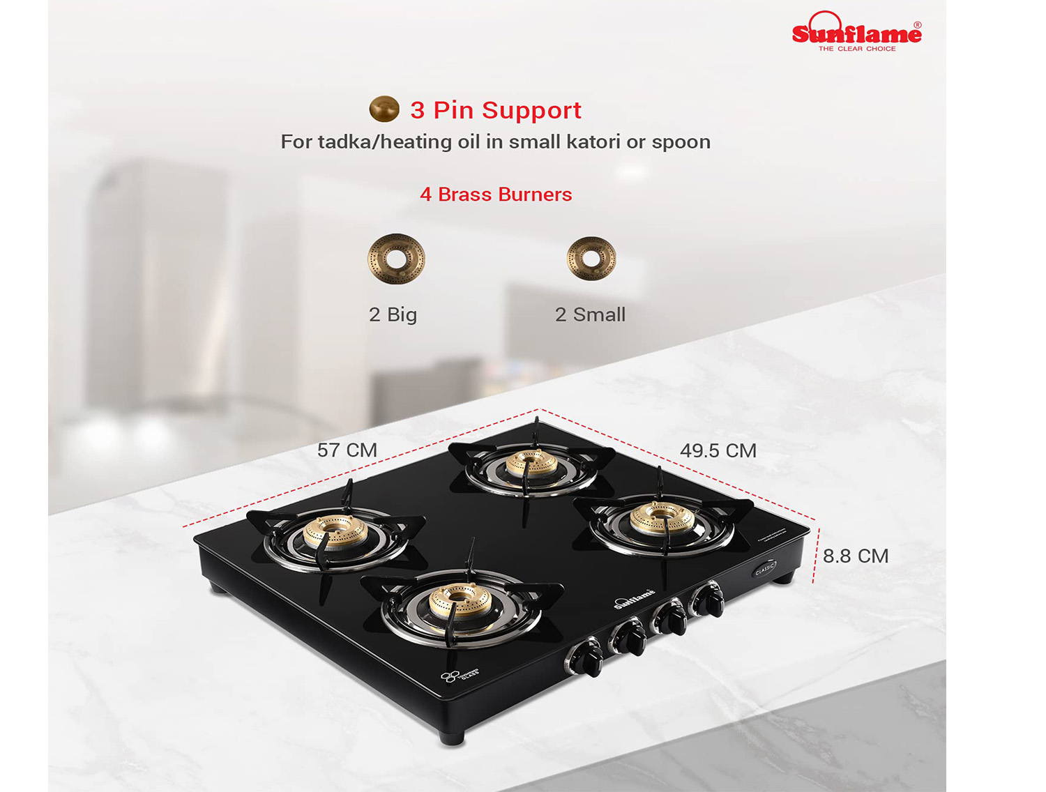 SUNFLAME COOKTOP PRIME 4B BK