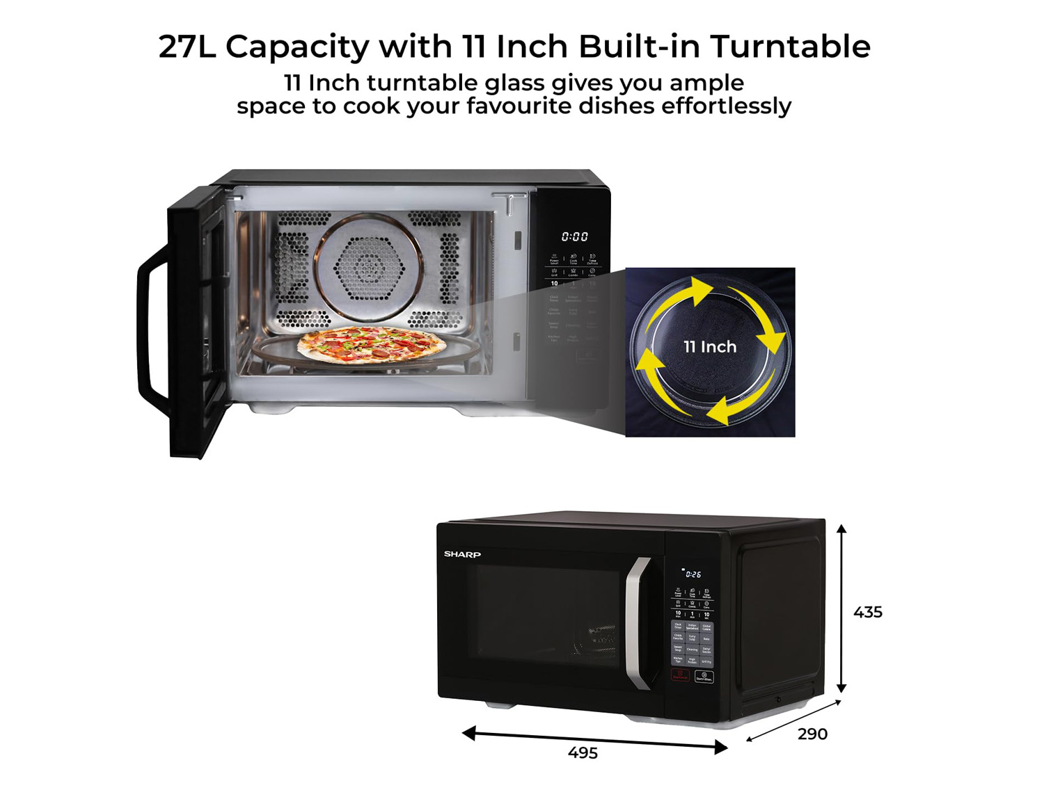 SHARP MW R-827KN-K, 27LTR (CONVECTION)