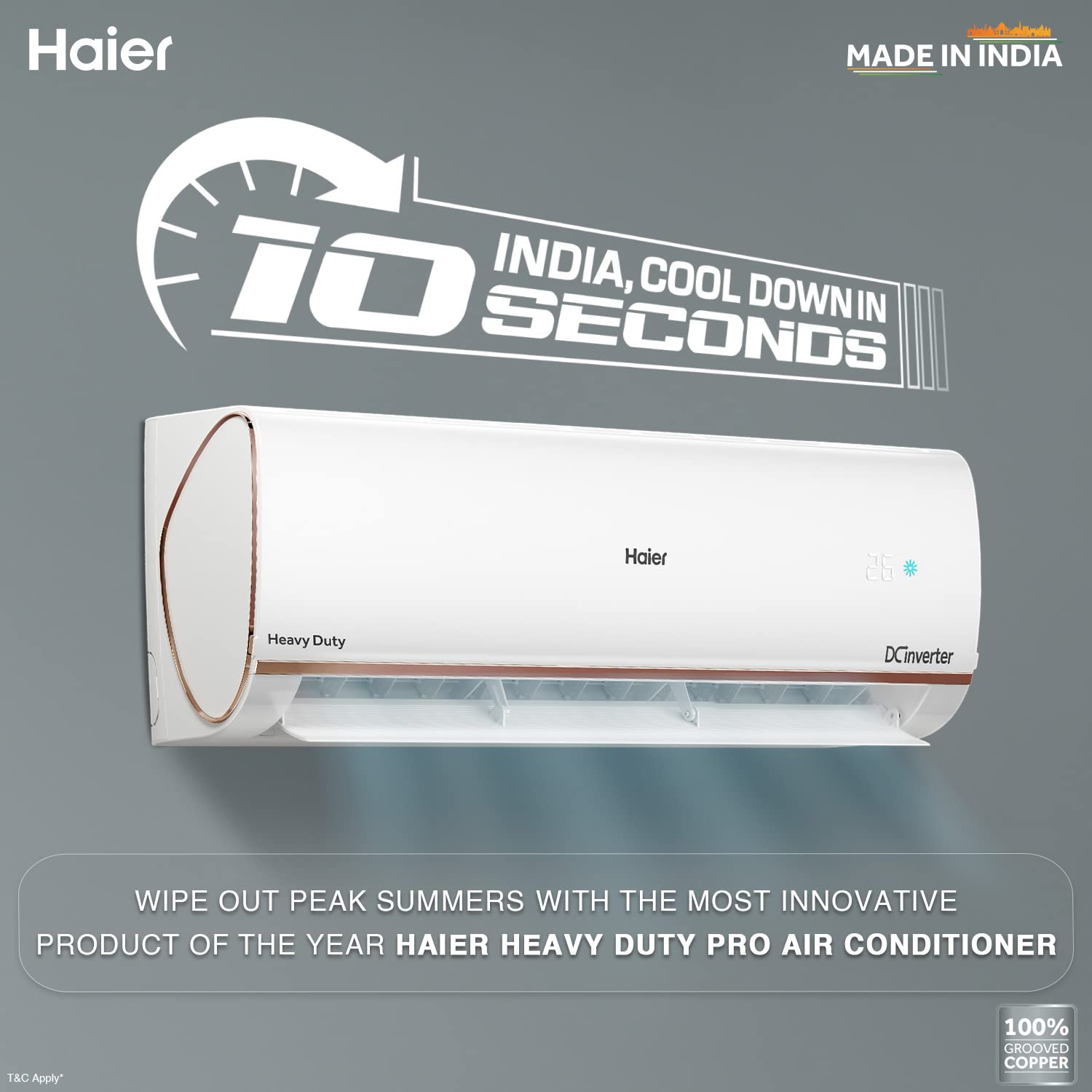 HAIER S/AC HS/HU19K-PYFR4BE, (1.6 TON 4 STAR INV)