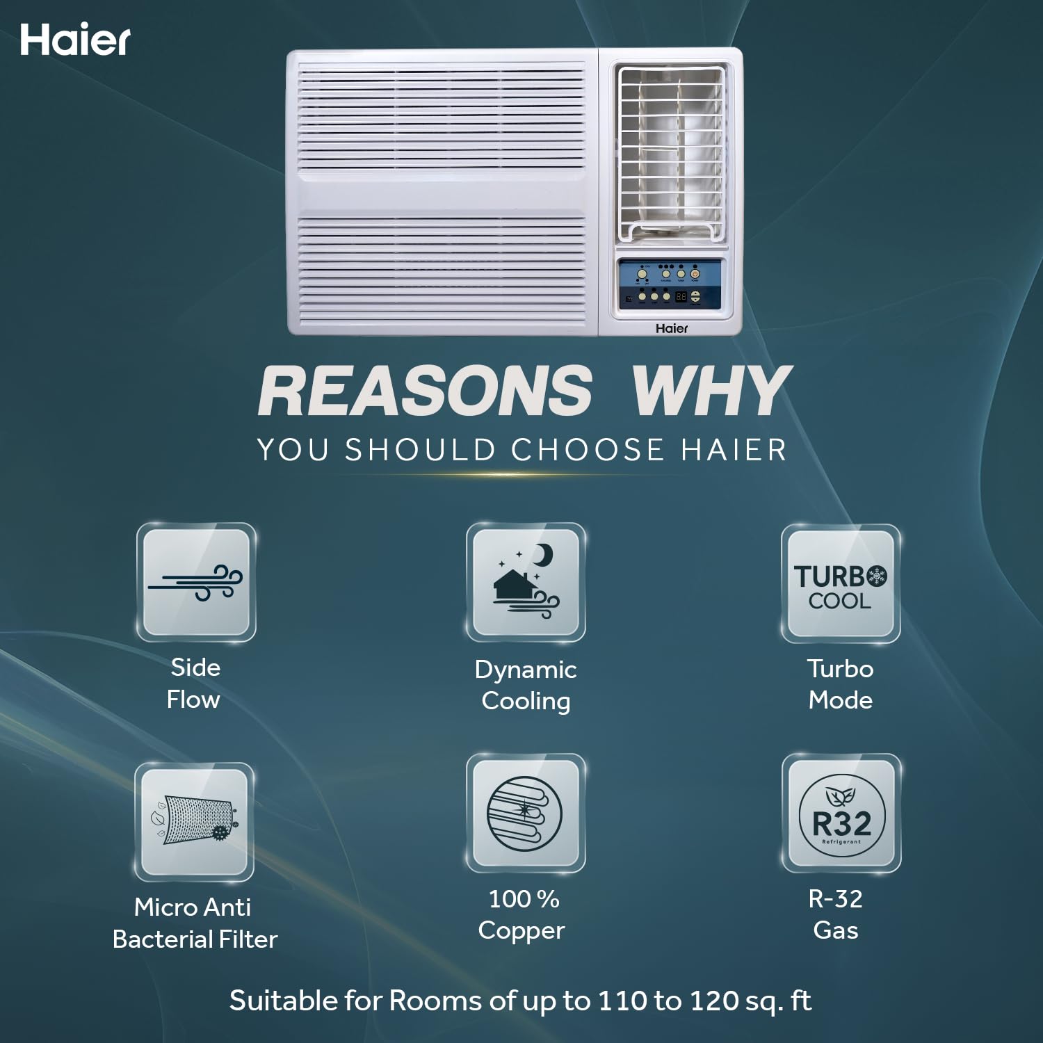 HAIER W/AC HWU12F-AOW3BN, (1 TON 3 STAR)