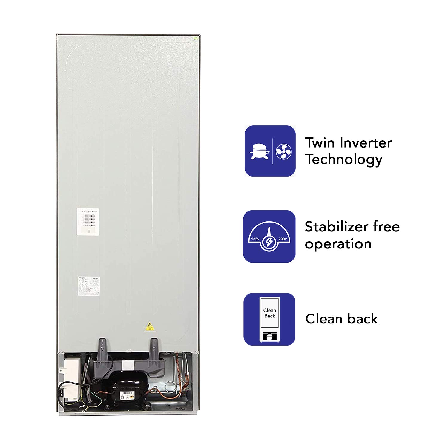 Haier HRB-3404bs Refrigerator  320 Ltr Frost Free Double Door Bottom Mount Ref (Brush line Silver)