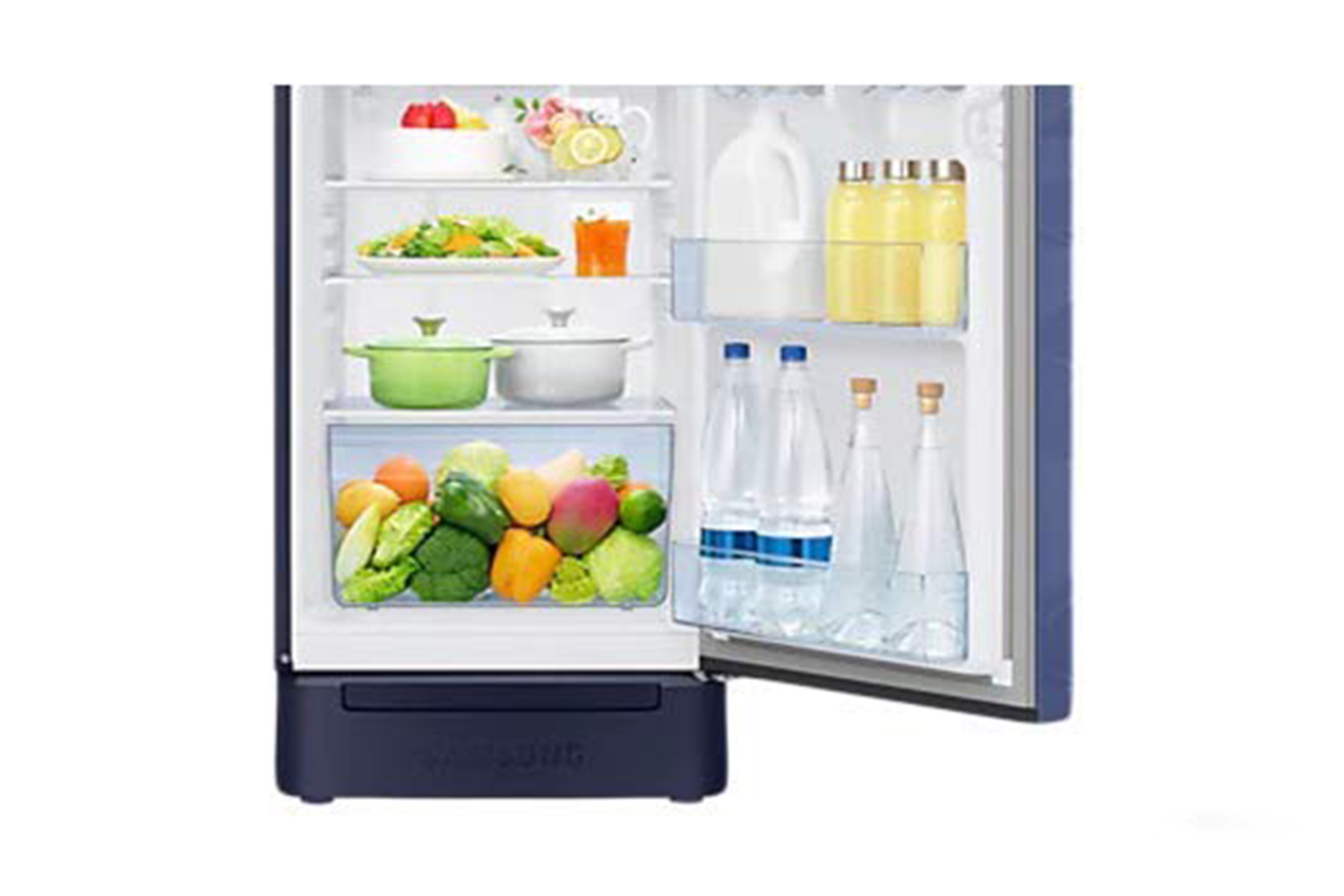 Samsung 198 L 4 Star Inverter Direct cool Single Door Refrigerator(RR21A2F2XUV/HL, Base Stand with D