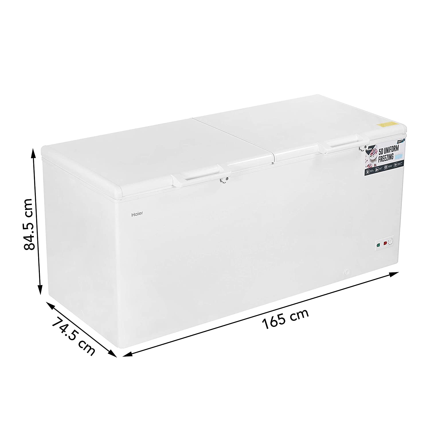 HAIER HFC-588DM5 524L DEEP FREEZER HARD TOP, WHITE, DOUBLE DOOR, 5 STAR