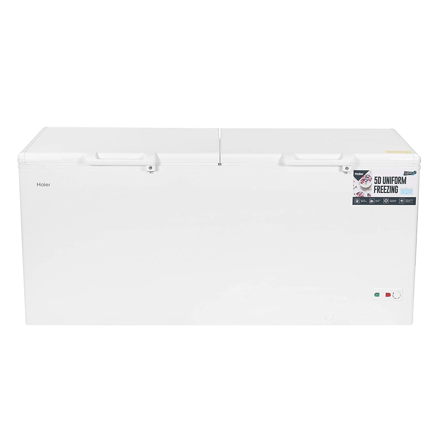 HAIER HFC-588DM5 524L DEEP FREEZER HARD TOP, WHITE, DOUBLE DOOR, 5 STAR