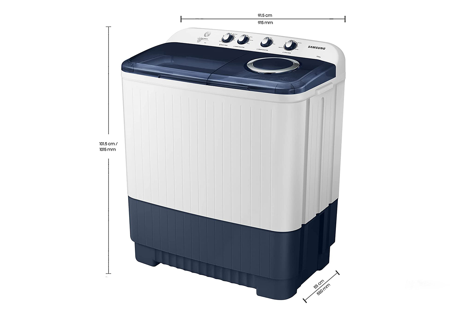 Samsung 9.5kg Semi Automatic Washing Machine, WT95A4200LL, Blue