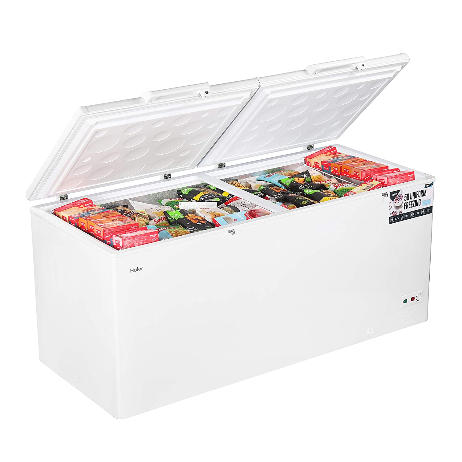 HAIER HFC-588DM5 524L DEEP FREEZER HARD TOP, WHITE, DOUBLE DOOR, 5 STAR