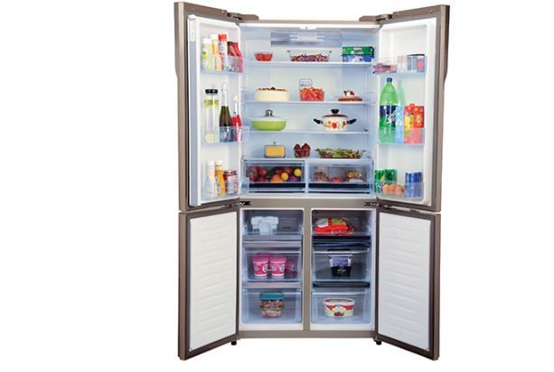 HAIER HRB-738BG 712L FRENCH DOOR SIDE BY SIDE REFRIGERATOR WITH TWIN INVERTER TECHNOLOGY, BLACK GLAS