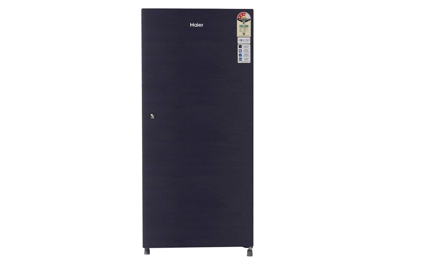 Haier 195L 3 Star Direct-Cool Single Door Refrigerator (HRD-1953CKS-E, Black Brushline)