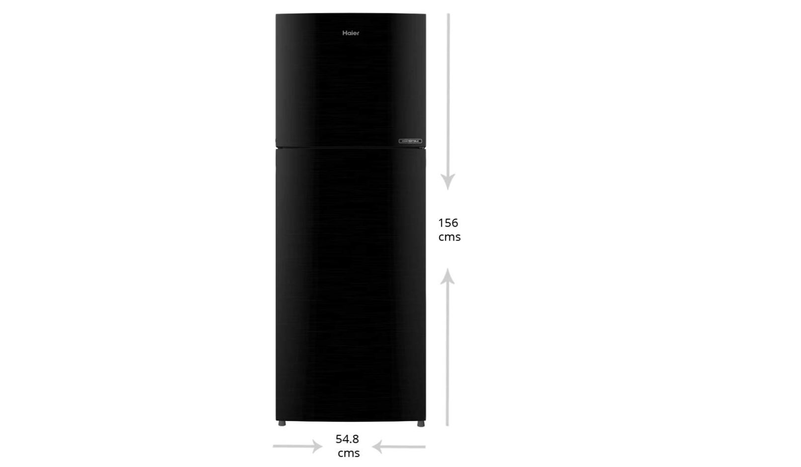 Haier 258 L 2 Star Convertible Frost-Free Double Door Refrigerator (HRF-2783BKS-E, Black Brushline)