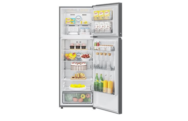 Haier Double Door Refrigerator 375 Litres 3 Star Inverter HRF-3954PKG-E Black Glass