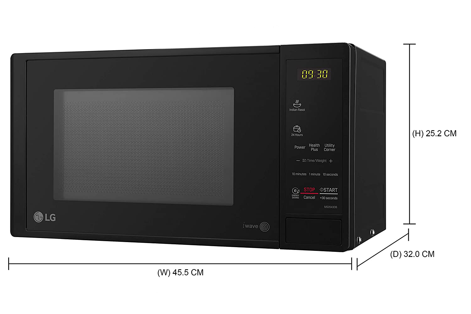 LG 20 L Solo Microwave Oven (MS2043DB, Black)