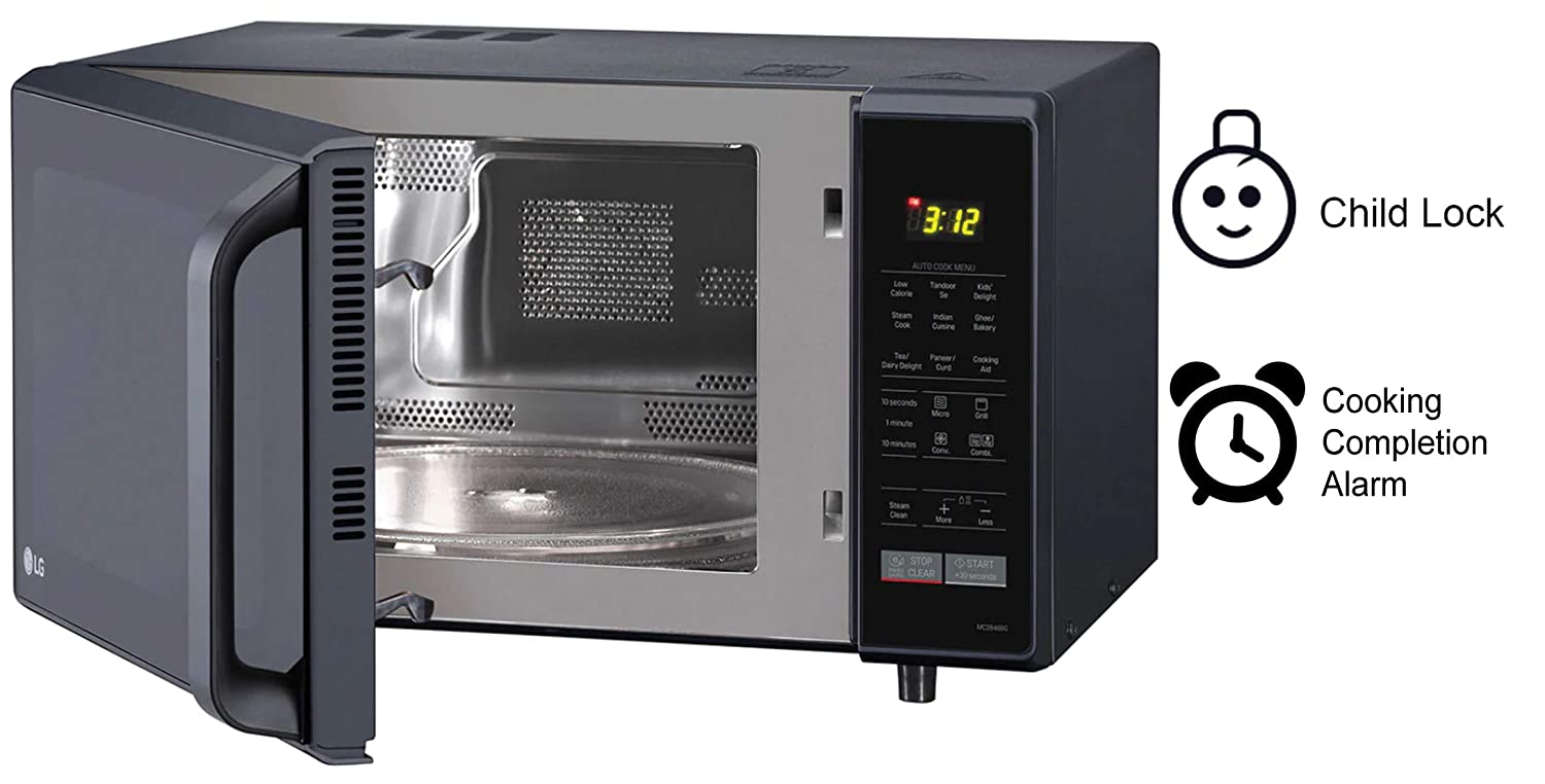 LG 28 L Convection Microwave Oven, MC2846BG, Black