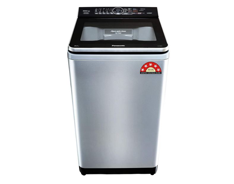 Panasonic Econavi 8 Kg 5 Star Built-In Heater Fully-Automatic Top Loading Washing Machine NA-F80V9LR