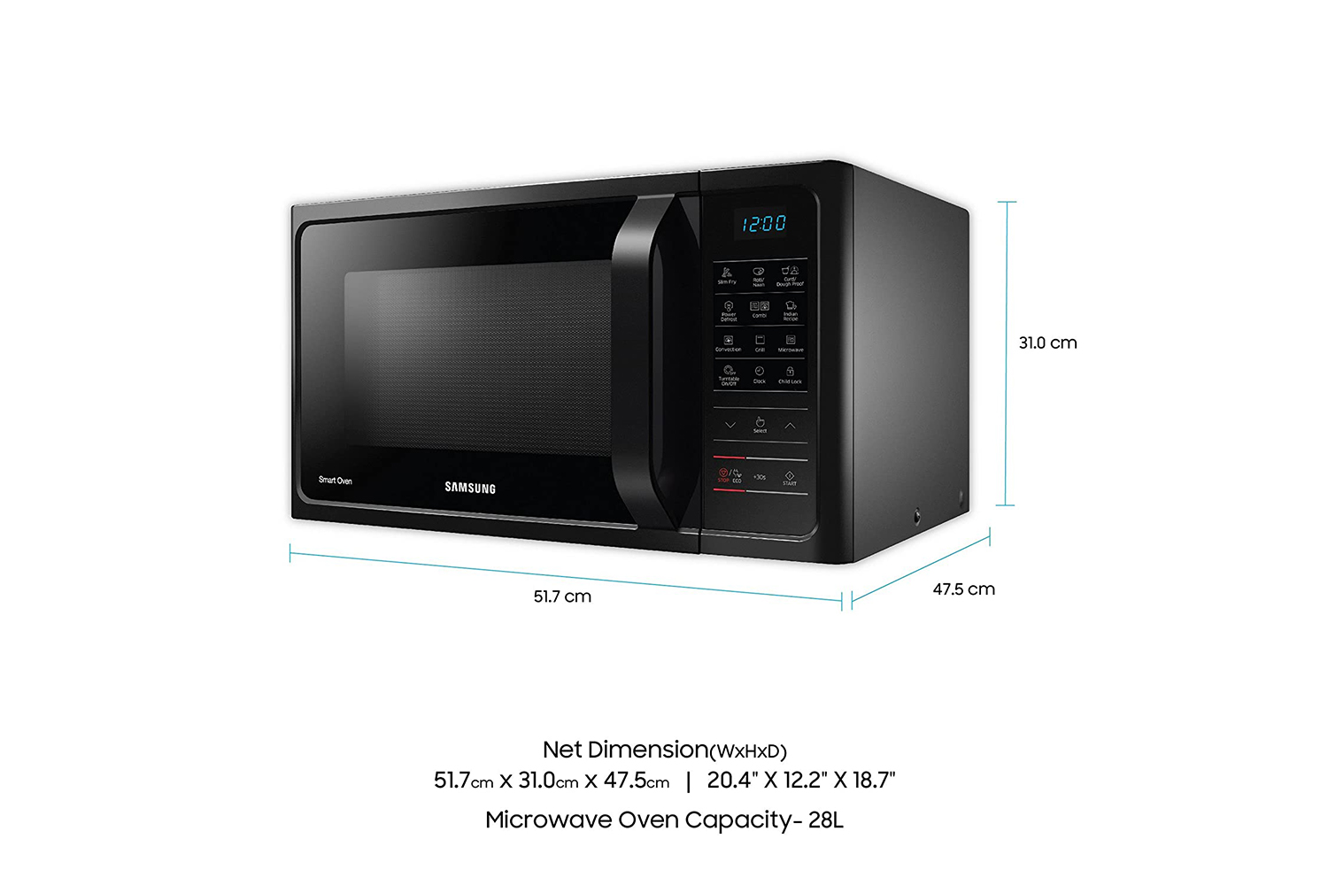 Samsung MC28H5033CK 28 L Convection Microwave Oven (Black)