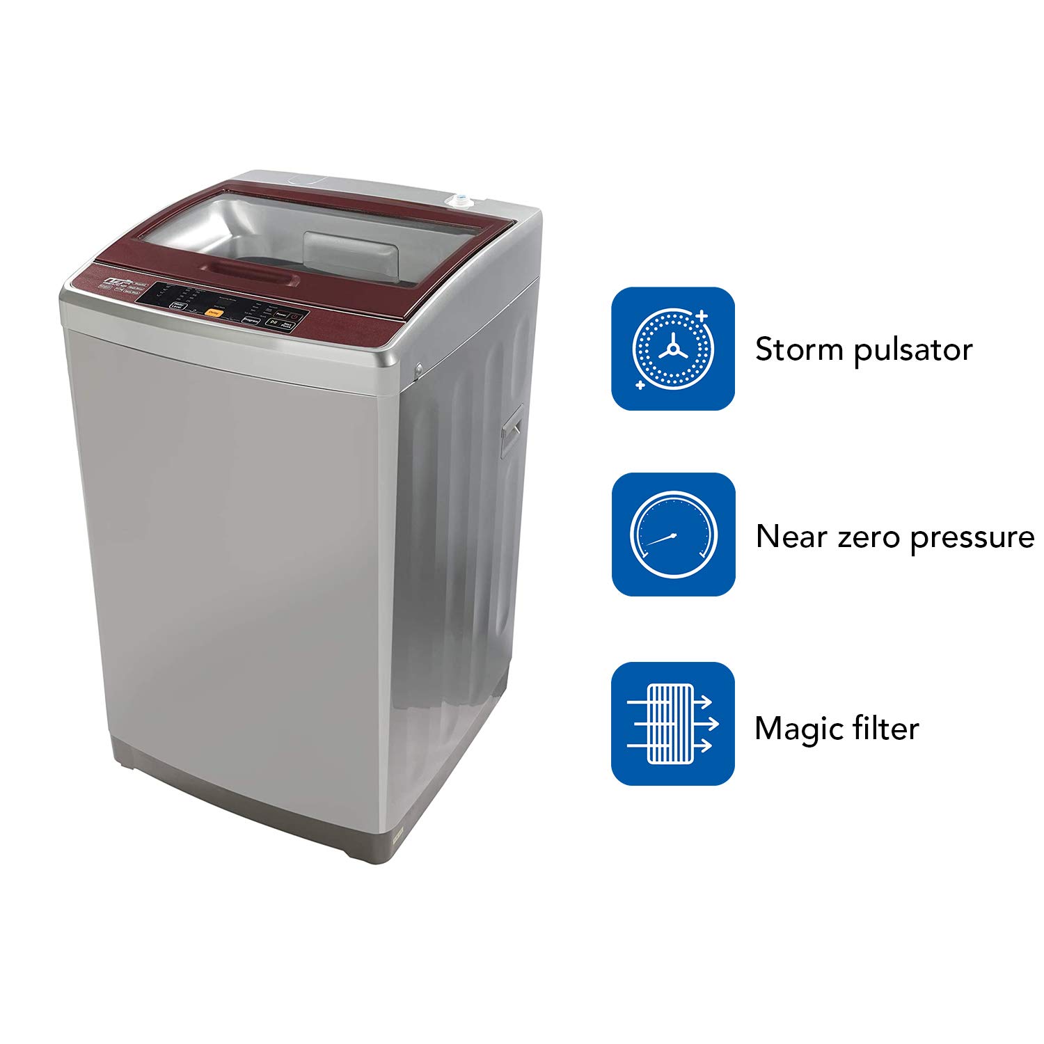 Haier HWM75-707NZP 7.5 kg Fully-Automatic Top Loading Washing Machine  Silver Grey