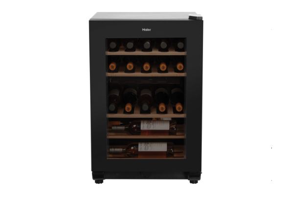 HAIER JC-87A WINE CELLER 21 BOTTLES BLACK GLASS